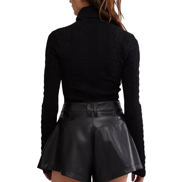 Free People Maddie Long Sleeve Turtleneck Shirt – Black | New - Picture 2 of 11